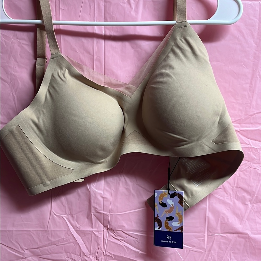 Honeylove Tan T-Shirt Bra with Underwire and Molded Cups